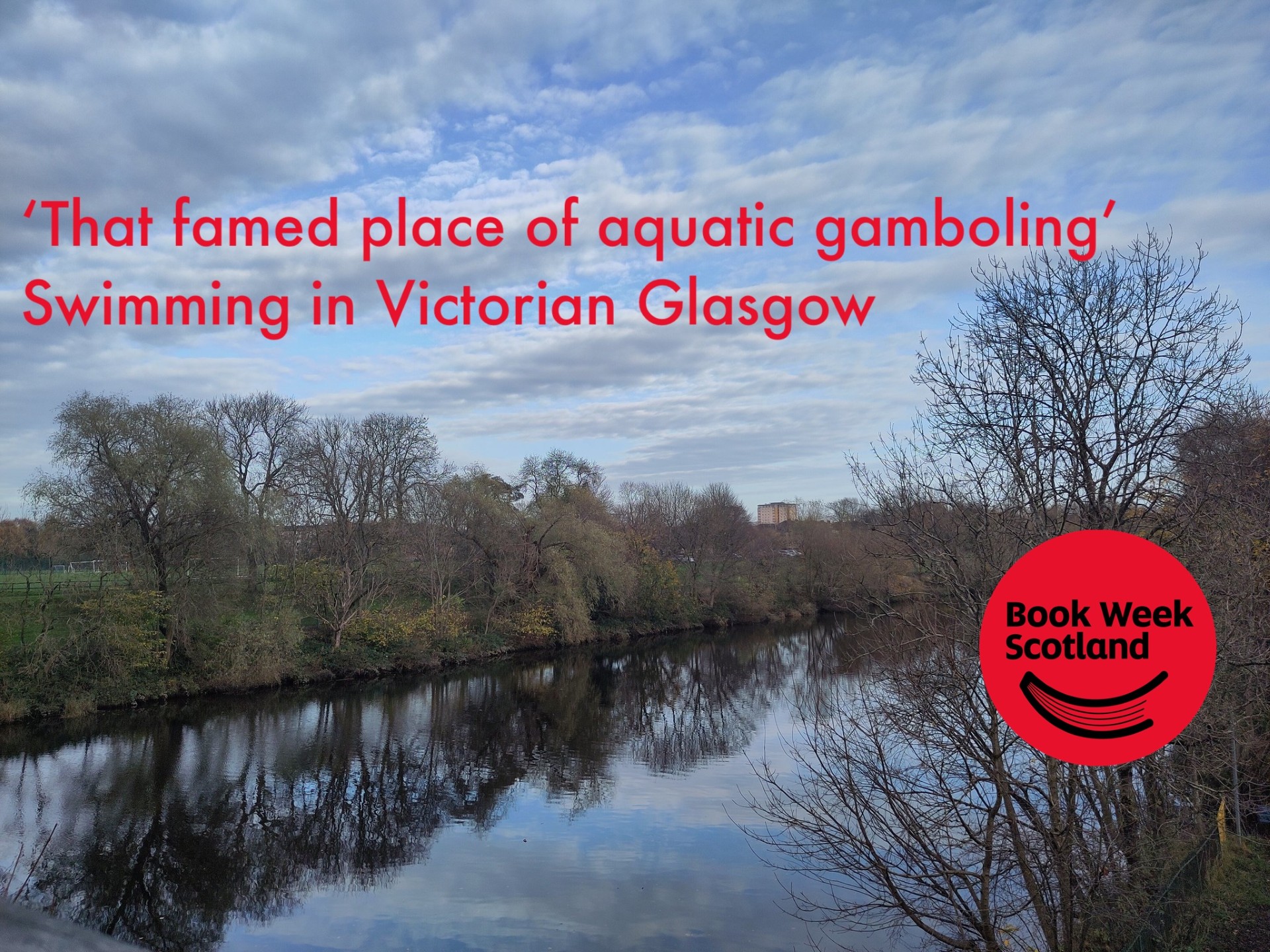 poster for a talk showing the river Clyde where Victorian's swam